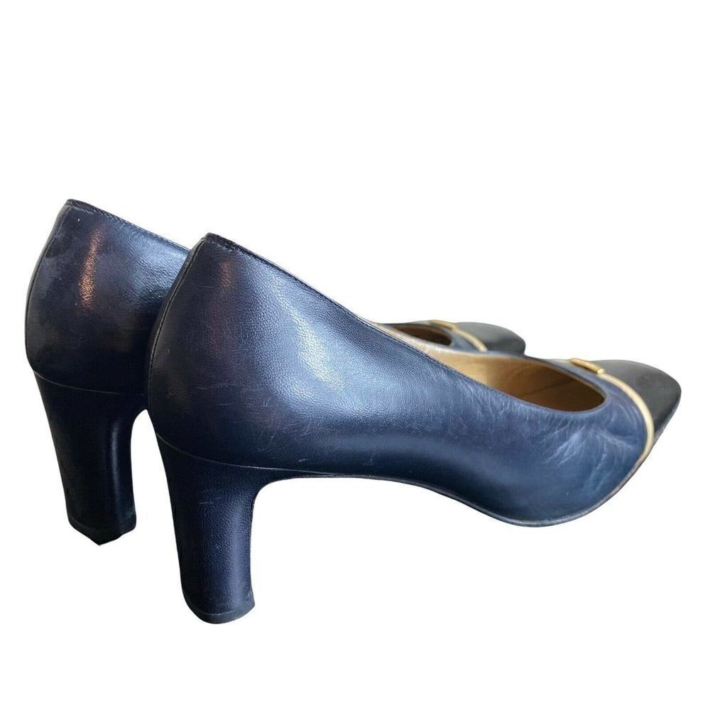 St. John Italy Vintage Cap Toe Pointed Toe Slip On Heels 6.5B - Picture 4 of 8
